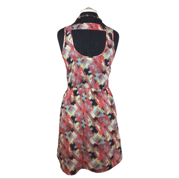 Lush Multi Color Summer Sun Dress Cut Out Back - Picture 6 of 7